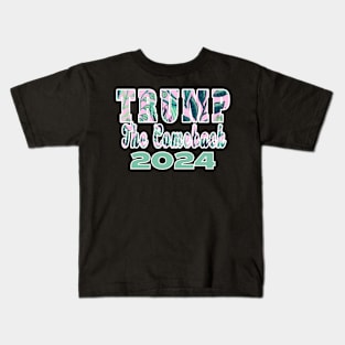 TRUMP THE COMEBACK 2024 GREEN PLANT ON PLUM | CONSERVATIVE REPUBLICAN PATRIOT GIFTS Kids T-Shirt